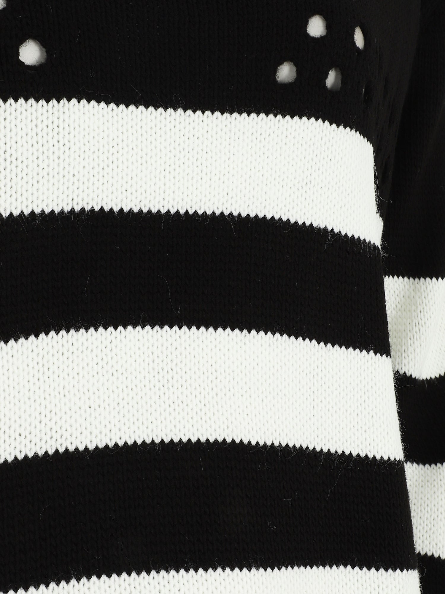 Pull ajourée à rayures - Noir/blanc - 3