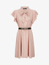 Robe à col lavallière et mancherons volantés - Rose poudré - 4