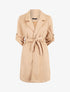 Trench en suédine à manches rabattables - Beige - 4