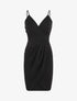 Robe portefeuille courte à bretelles - Noir - 4