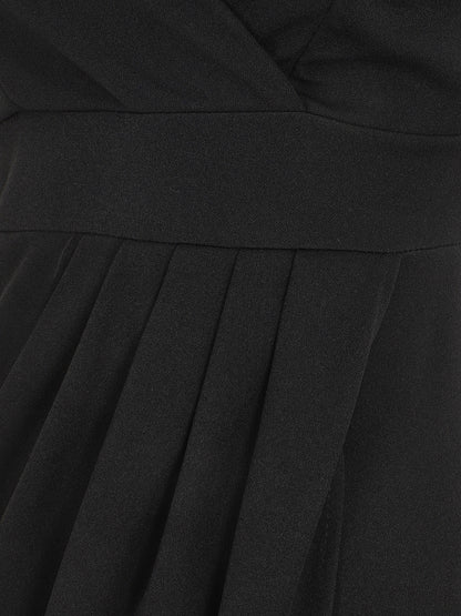Robe portefeuille courte à bretelles - Noir - 3