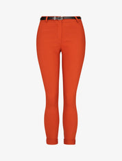 Pantalon 7/8 uni à revers - Terre de sienne - 1