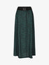 Jupe longue à imprimé graphique à taille haute - Vert - 4