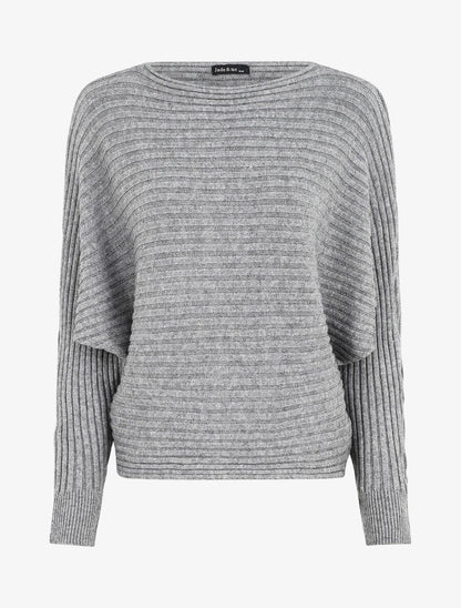 Pull uni oversize chauve-souris - Gris - 1