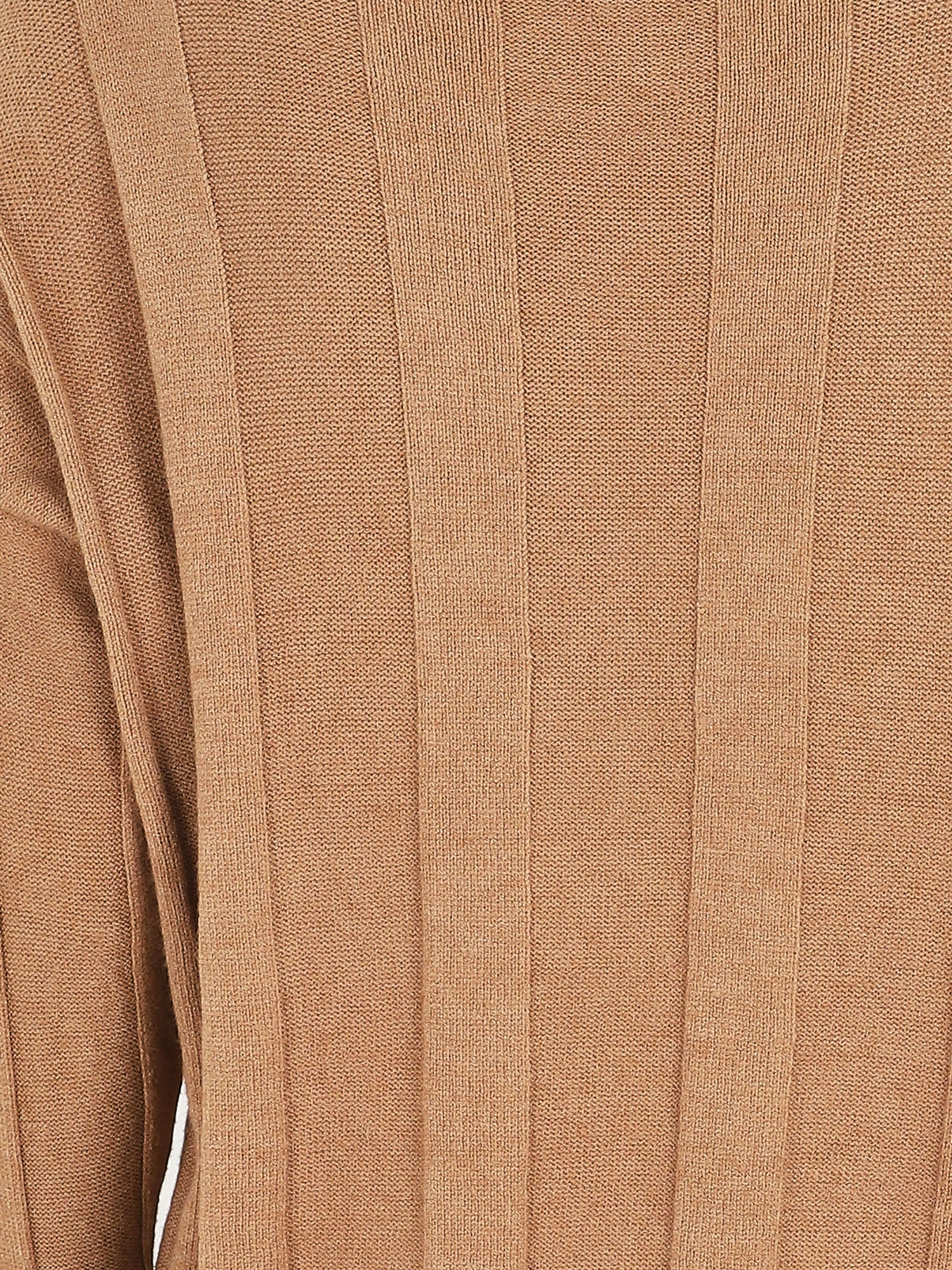 Pull ample côtelé col bateau - Camel - 3