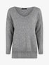Pull ample uni col V - Gris - 1