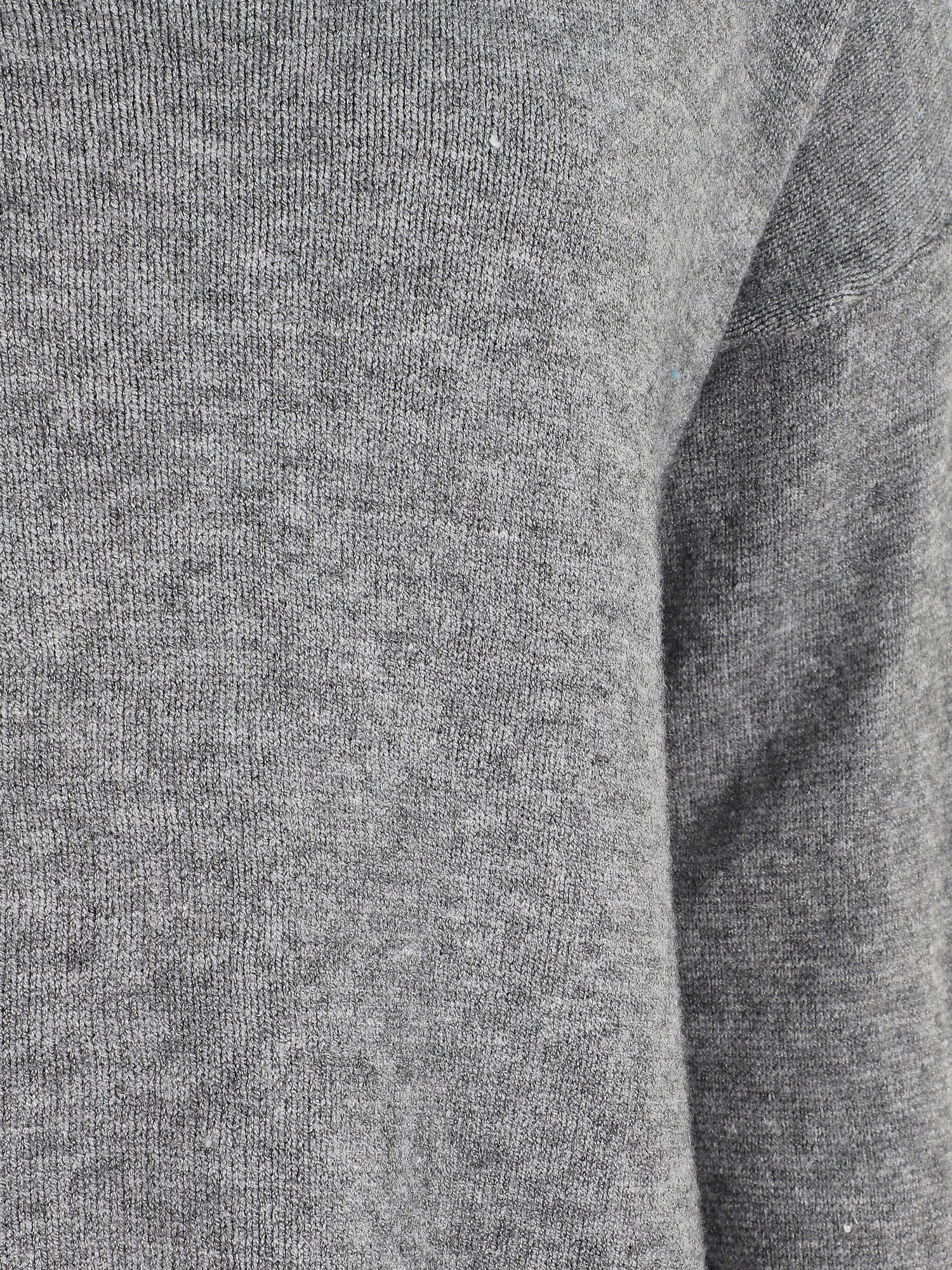 Pull ample uni col V - Gris - 3