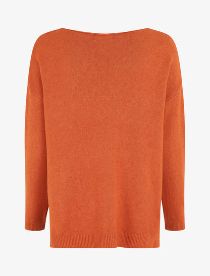 Pull ample uni col V - Orange - 2