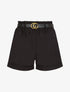 Short droit uni à taille haute élastiquée - Noir - 1