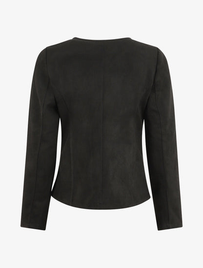 Veste ouverte en suédine - Noir - 2