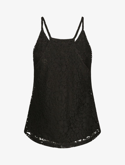 Débardeur en dentelle à dos nageur - Noir - 2