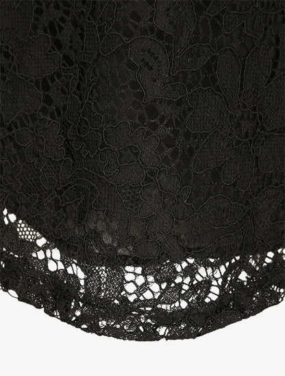 Débardeur en dentelle à dos nageur - Noir - 3