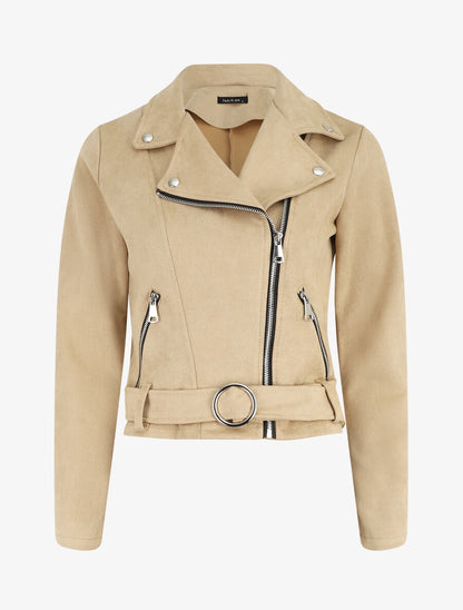 Perfecto classique en suédine - Beige - 1