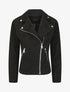 Veste style perfecto en suédine - Noir - 1