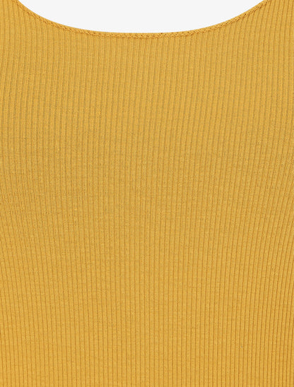 Débardeur uni coupe ajustée - Jaune moutarde - 3