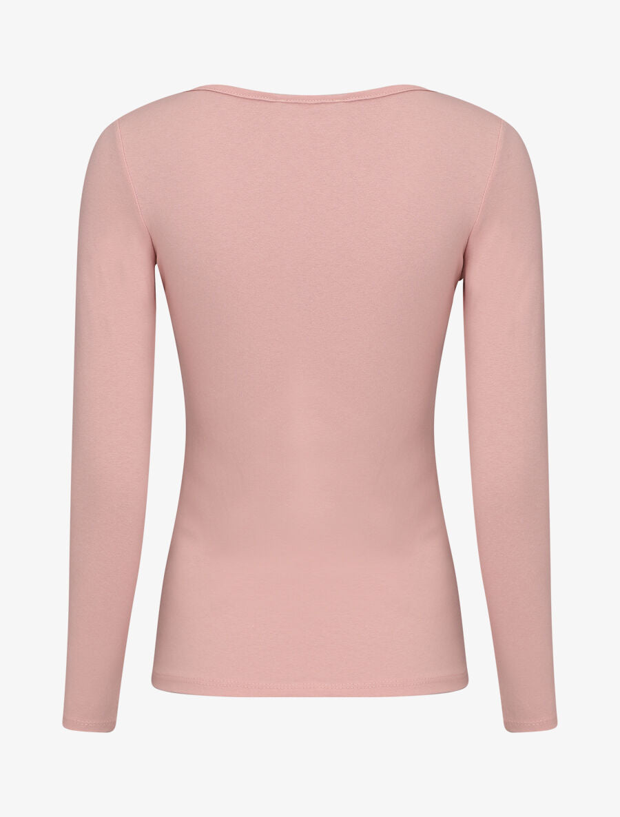 Top uni coupe droite - Rose - 2