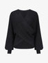 Pull uni col cache-coeur et bas asymétrique - Noir - 1