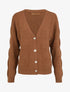 Cardigan uni à coupe carré et effet texturé - Marron - 1