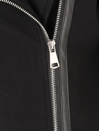 Manteau long zippé à capuche - Noir - 3