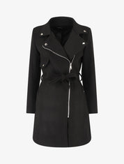 Manteau long uni style perfecto - Noir - 1