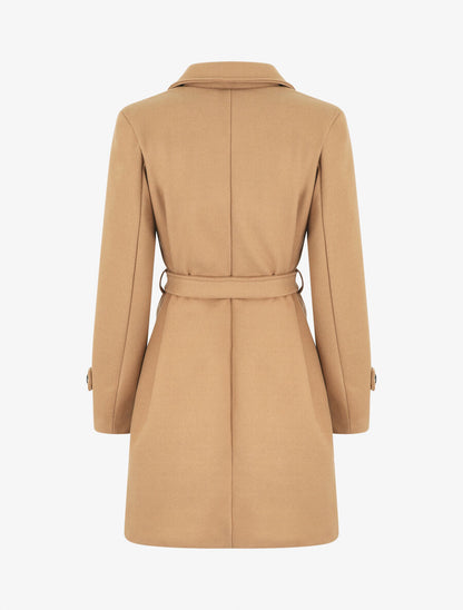 Manteau mi-long croisé - Camel - 2