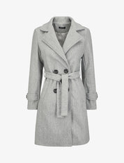 Manteau mi-long croisé - Gris - 5