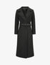 Manteau long boutonné et ceinturé - Noir - 1