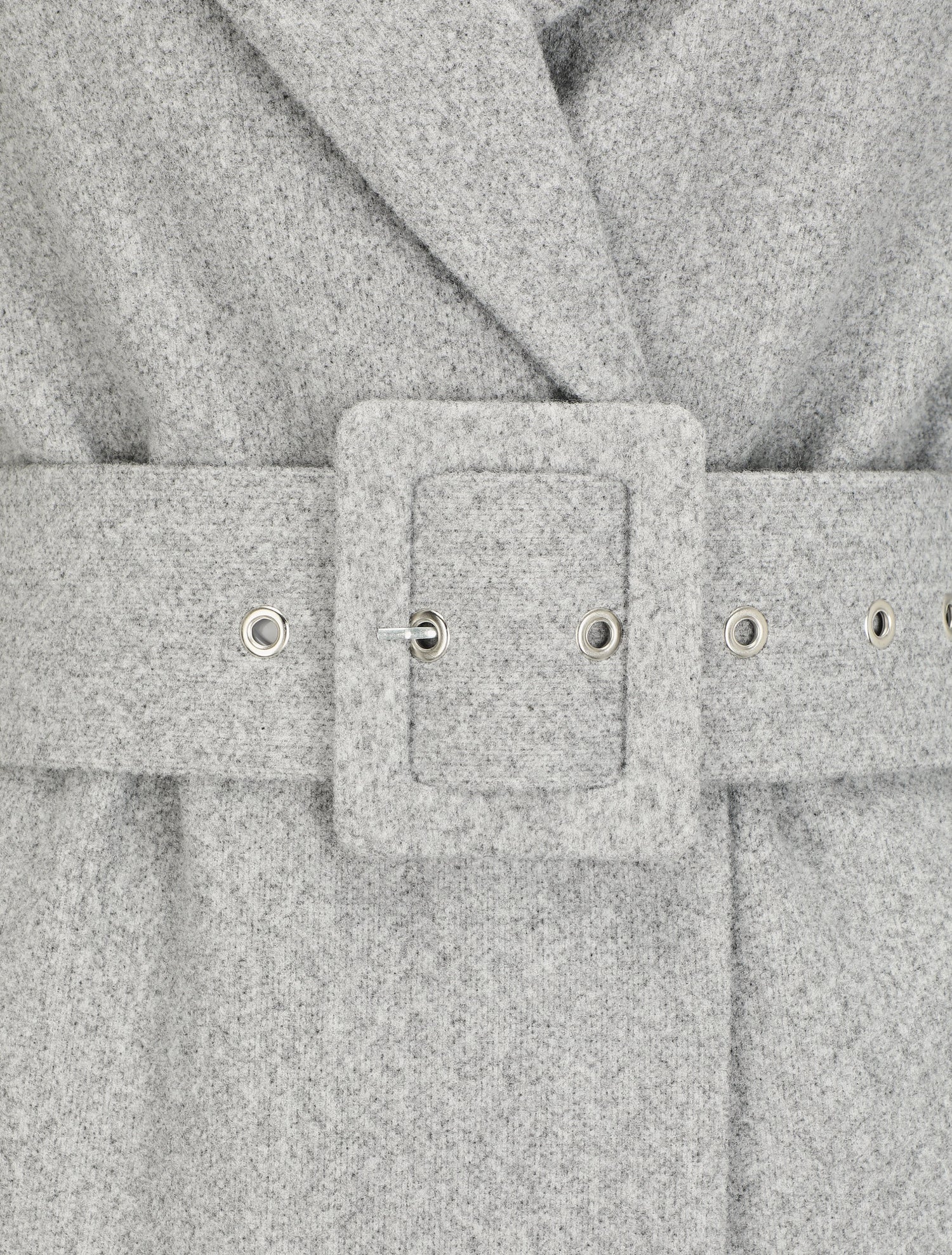Manteau long boutonné et ceinturé - Gris - 3