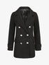 Manteau mi-long boutonné à col cranté - Noir - 1