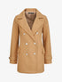 Manteau mi-long boutonné à col cranté - Camel - 1