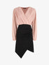 Robe drapée style portefeuille - Rose/noir - 1