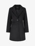 Manteau mi-long uni en laine mélangée - Noir - 1