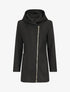 Manteau mi-long zippé à capuche - Noir - 4