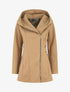 Manteau mi-long à capuche et zip - Camel - 5