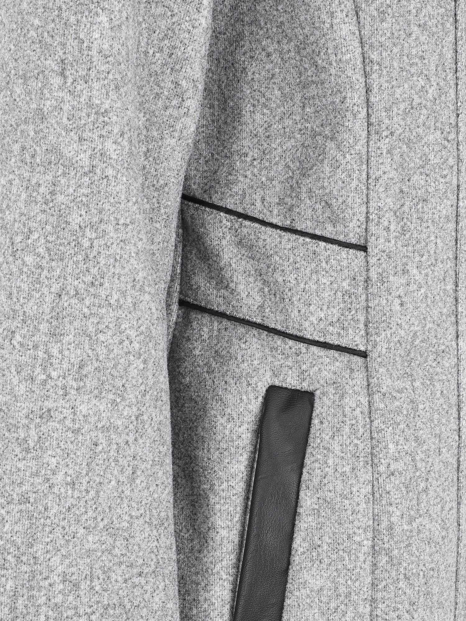Manteau mi-long à capuche et zip - Gris - 3