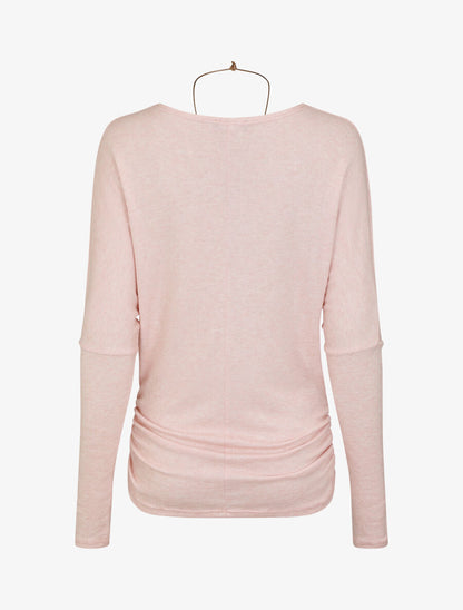 Pull fin uni froncé - Rose - 2
