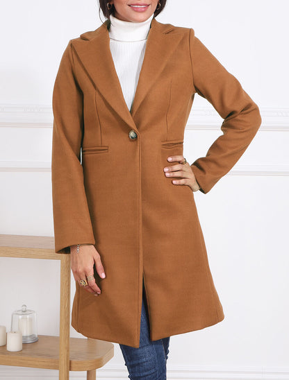 Manteau long classique - Camel - 4