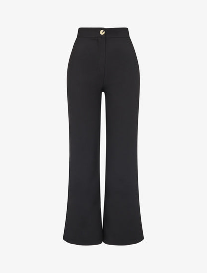 Pantalon classique à taille élastiquée - Noir - 4