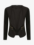 Veste courte à pans biseautés et poches à zip - Noir - 1