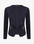 Veste courte à pans biseautés et poches à zip - Marine - 1