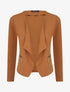 Veste courte à pans biseautés et poches à zip - Camel - 5
