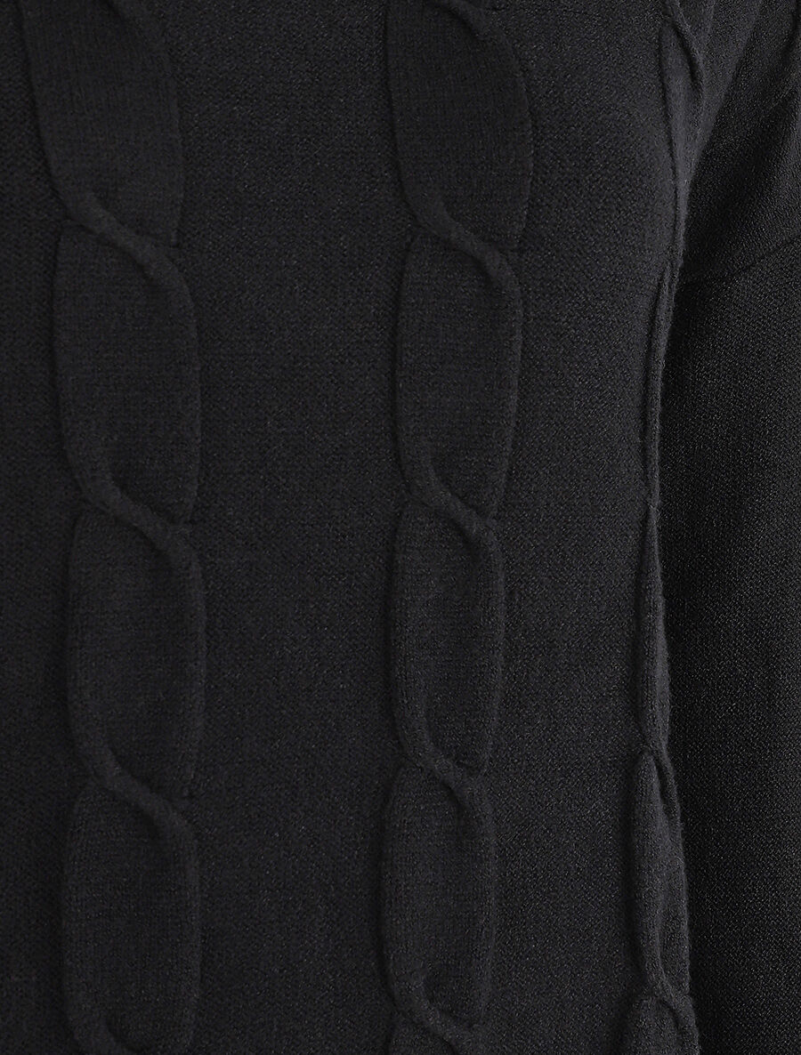 Pull droit à col bateau - Noir - 3