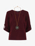 Pull ample uni col V - Prune - 5