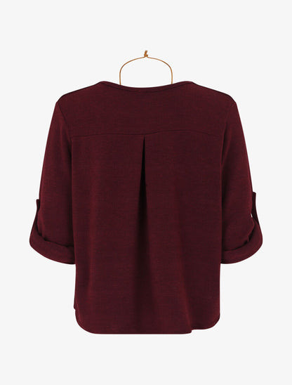 Pull ample uni col V - Prune - 2