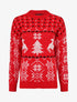 Pull à motif fantaisie noël à col rond - Rouge - 1