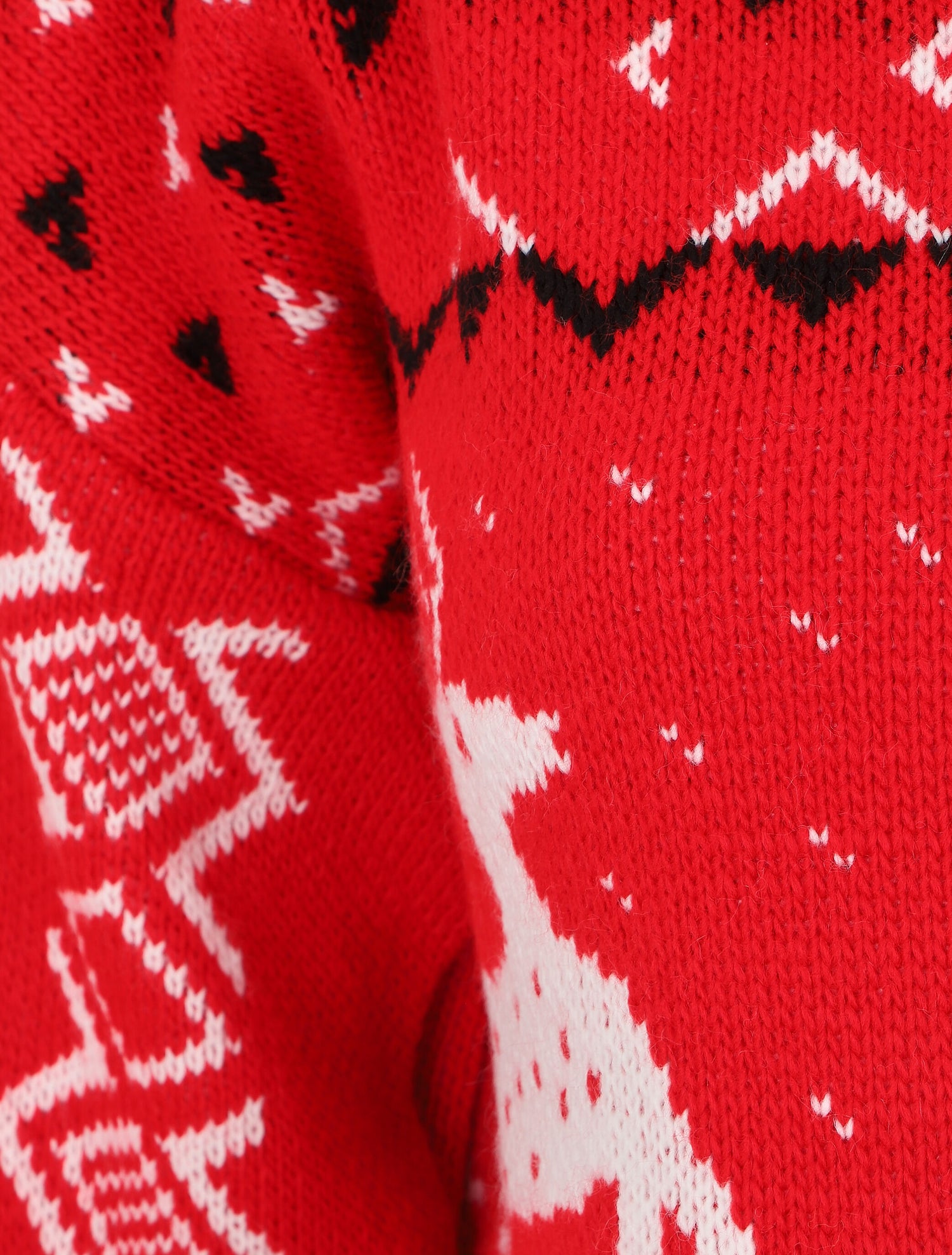 Pull à motif fantaisie noël à col rond - Rouge - 3