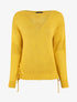 Pull droit uni à liens - Jaune - 1