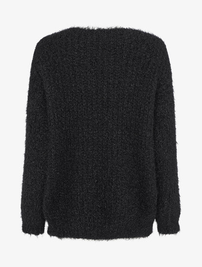 Pull uni duveteux - Noir - 2