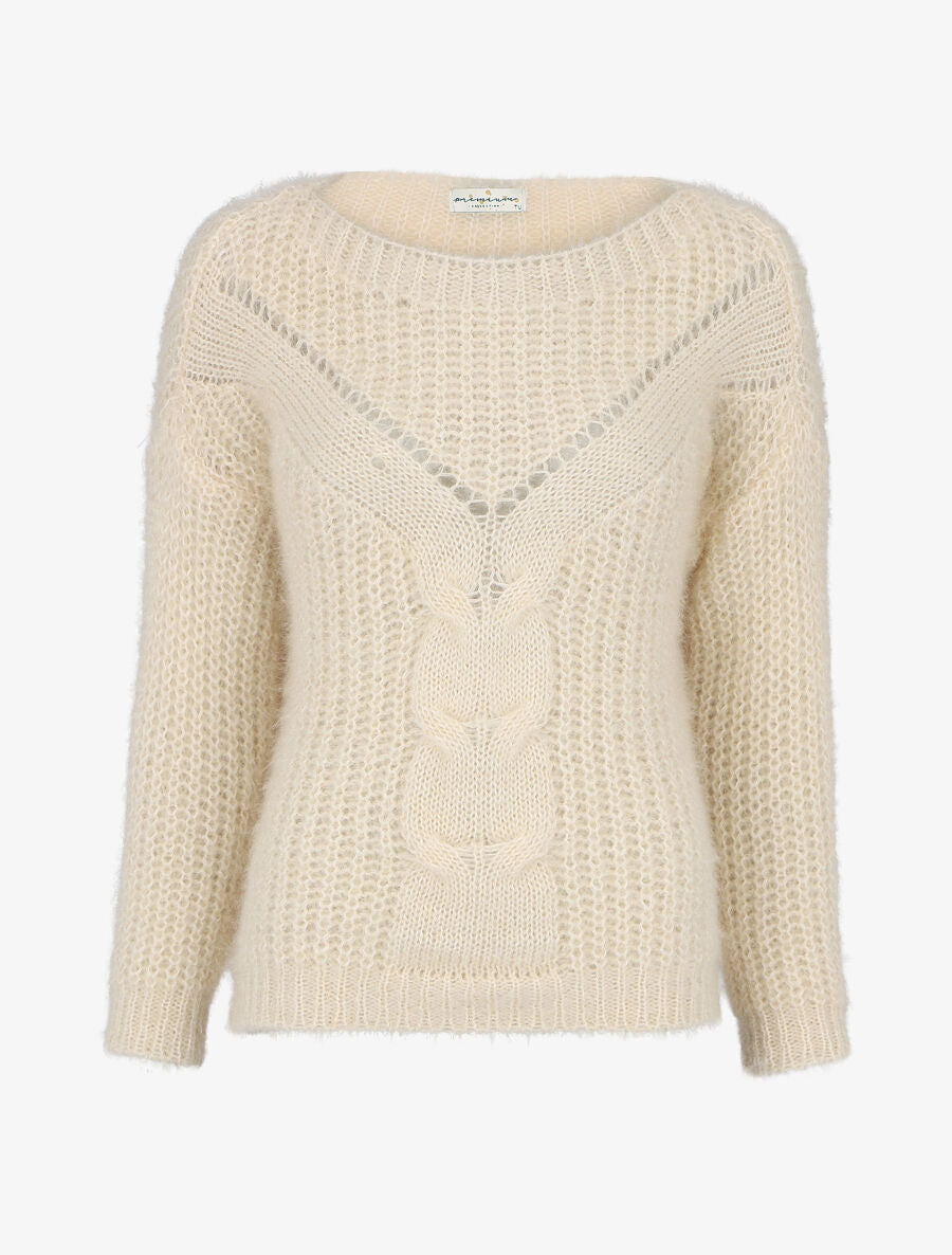 Pull uni duveteux - Beige - 1