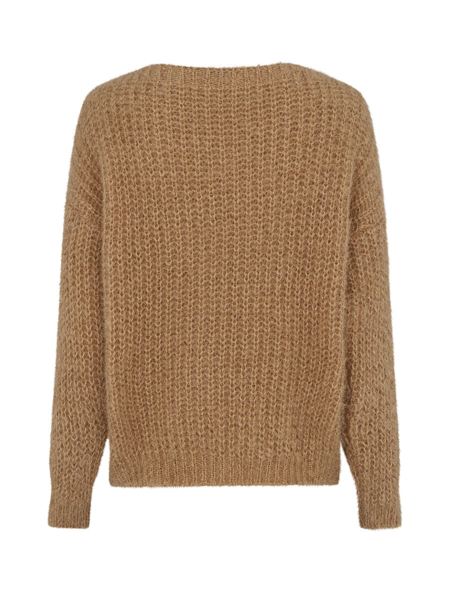Pull uni duveteux - Camel - 2